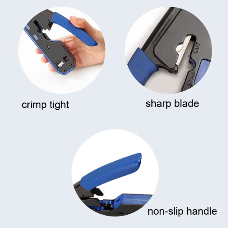 8P6P Network Cable Pliers + Stripping Pliers + Crystal Head Set