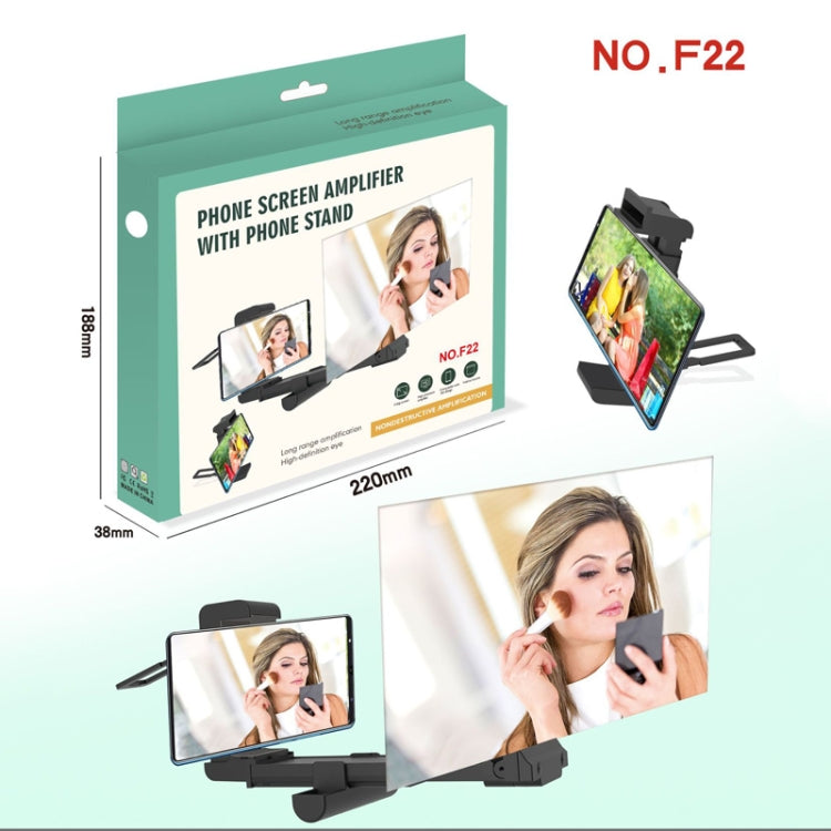 F22 Mobile Phone Screen Amplifier Desktop Lazy Folding Convenient Mobile Phone Stand(Black)