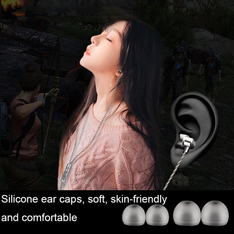 JS-V1 Computer Game Wired Headphones with Microphone, Spec: Iron Gray Double 3.5