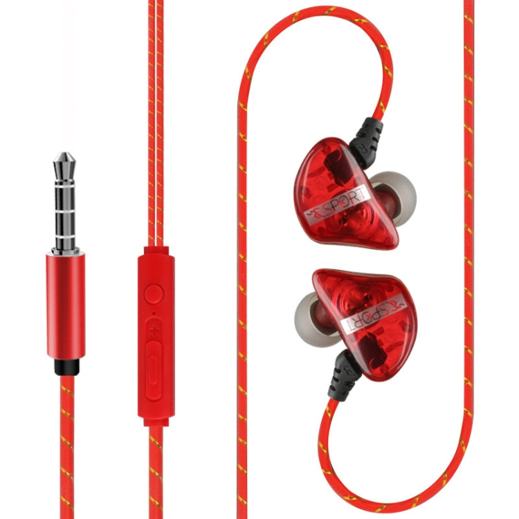 Subwoofer Mobile Computer In-ear Headphones, Spec: 3.5 Interface (Red)
