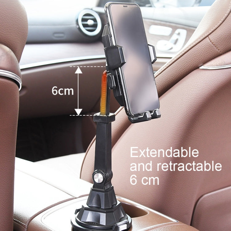 Central Control Cup Holder Adjustable Length Mobile Phone Bracket Car Navigation Bracket(Black)