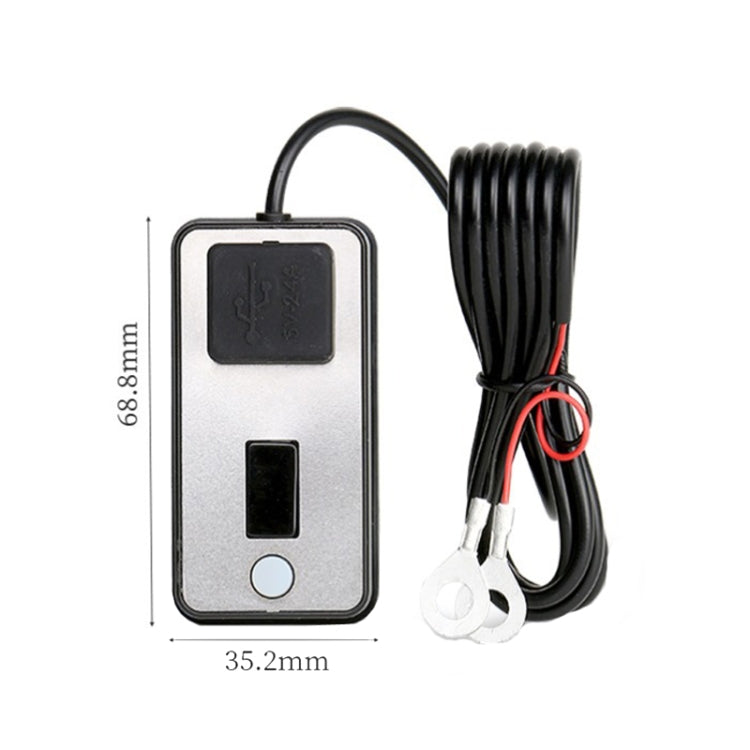 Digital Display Dual USB Universal Waterproof Motorcycle Mobile Phone Charger(2.4A 12-24V)