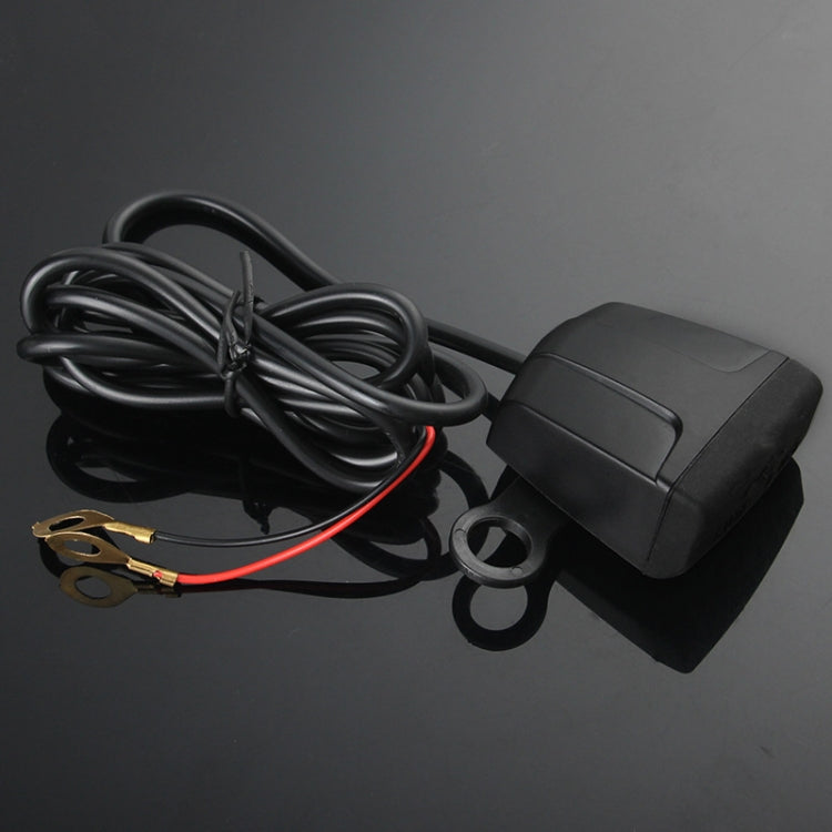 2 PCS Motorcycle Dual USB Charger Waterproof Handlebars Rearview Mirror Universal(Trapezoidal)