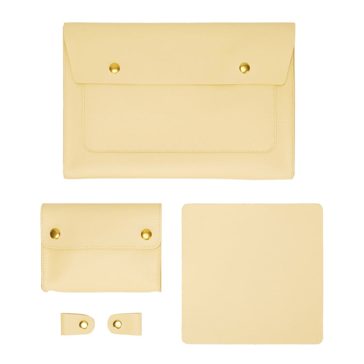 S178 3 In 1 Leather Waterproof Laptop Liner Bag, Size: 15 inches