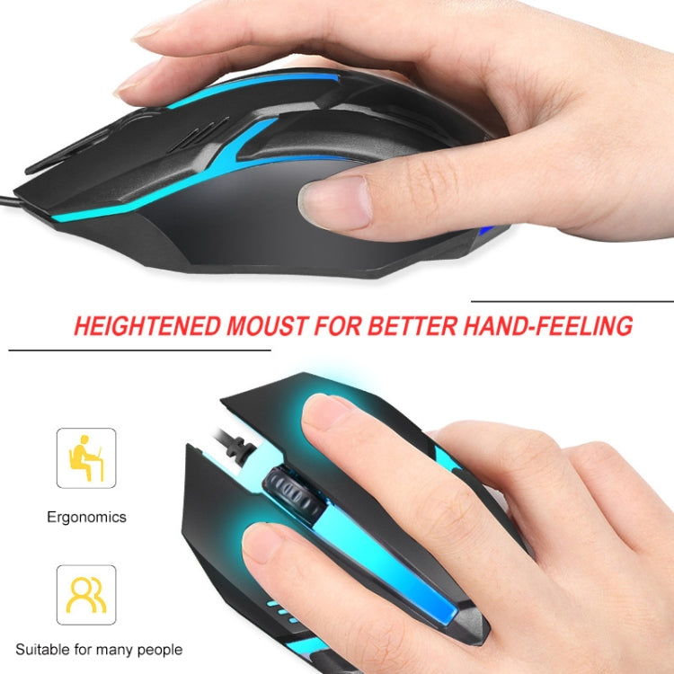 FV-136 Wired Photoelectric Colorful Breathing Light Gaming Office Mouse