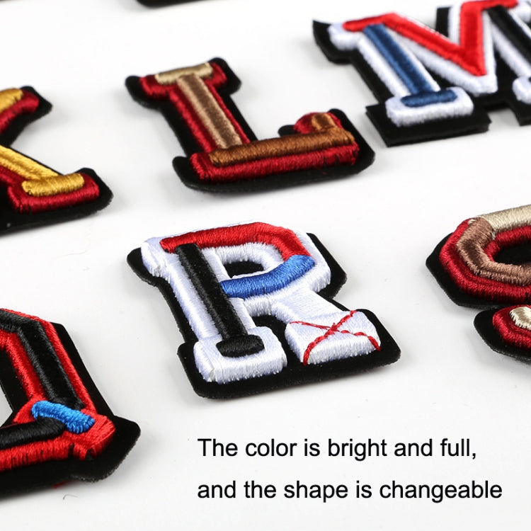 26PCS English Letter Three-dimensional Embroidered Cap Badge Cloth Sticker