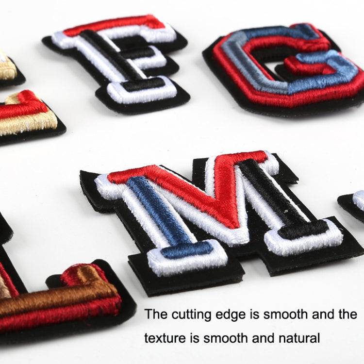 26PCS English Letter Three-dimensional Embroidered Cap Badge Cloth Sticker