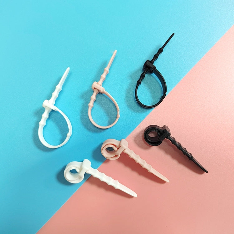 3 Sets 20pcs/Set Fishbone Silicone Cable Tie Cable Organizer Winder, Color: White