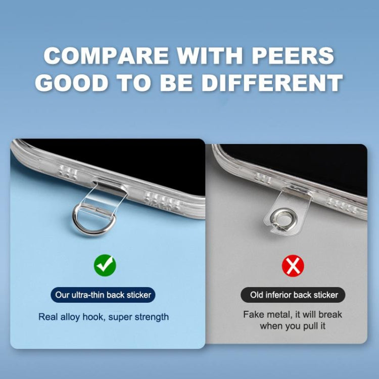 3 PCS Universal Phone Lanyard Gasket Back Stick TPU Connecting Piece(Transparent)