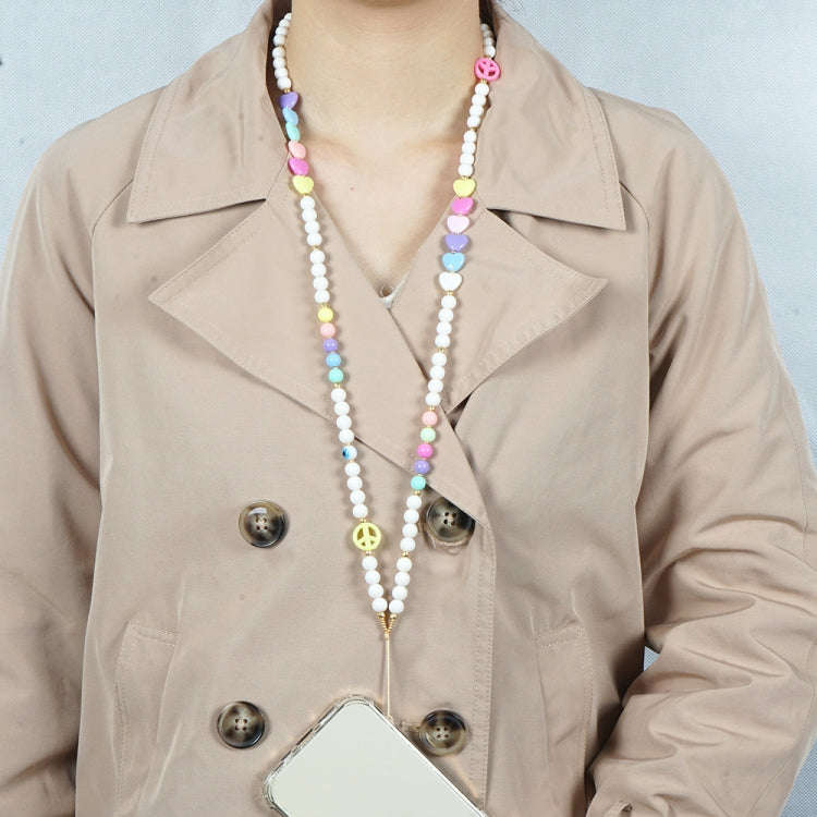 Devil Eye Lucky Phone Strap Long Hand-woven Color Soft Pottery Phone Chain