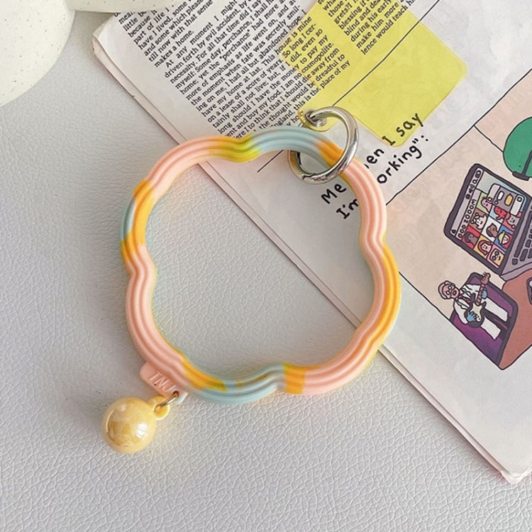 Flower-shaped Wave Phone Case Anti-lost Keychain Silicone Bracelet