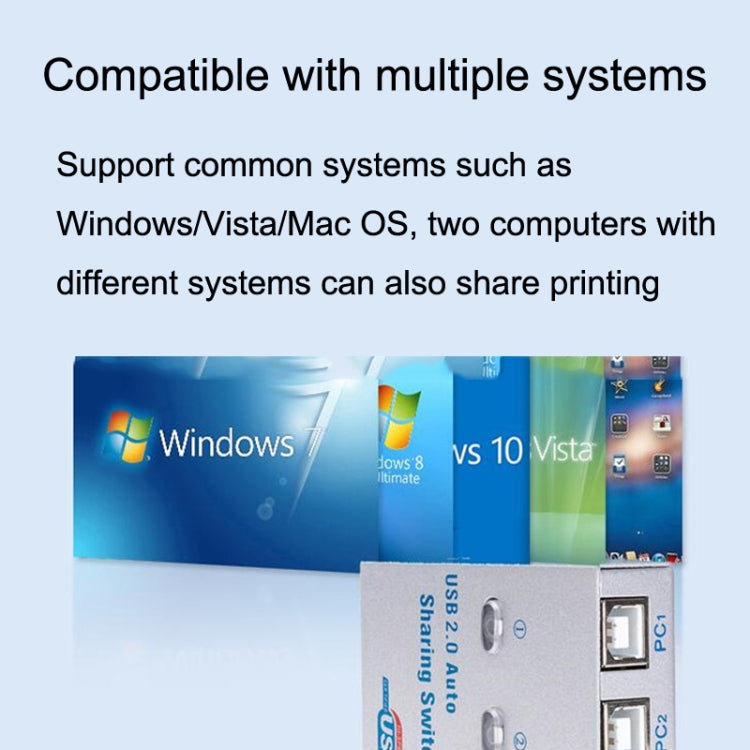 SW68 2 In 1 Switcher USB Automatic Print Sharer, Color: Silver
