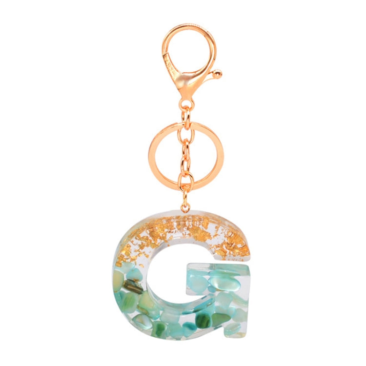 2 PCS Gold Foil Epoxy English Letter Keychain Bag Pendant