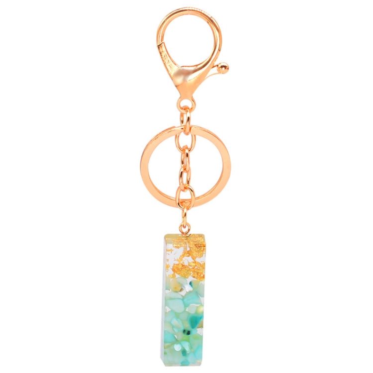 2 PCS Gold Foil Epoxy English Letter Keychain Bag Pendant