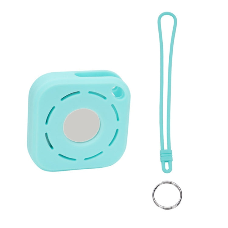 Tracker Anti-Lost Silicone Case For Airtag, Color: Mint Green+Lanyard+Key Ring