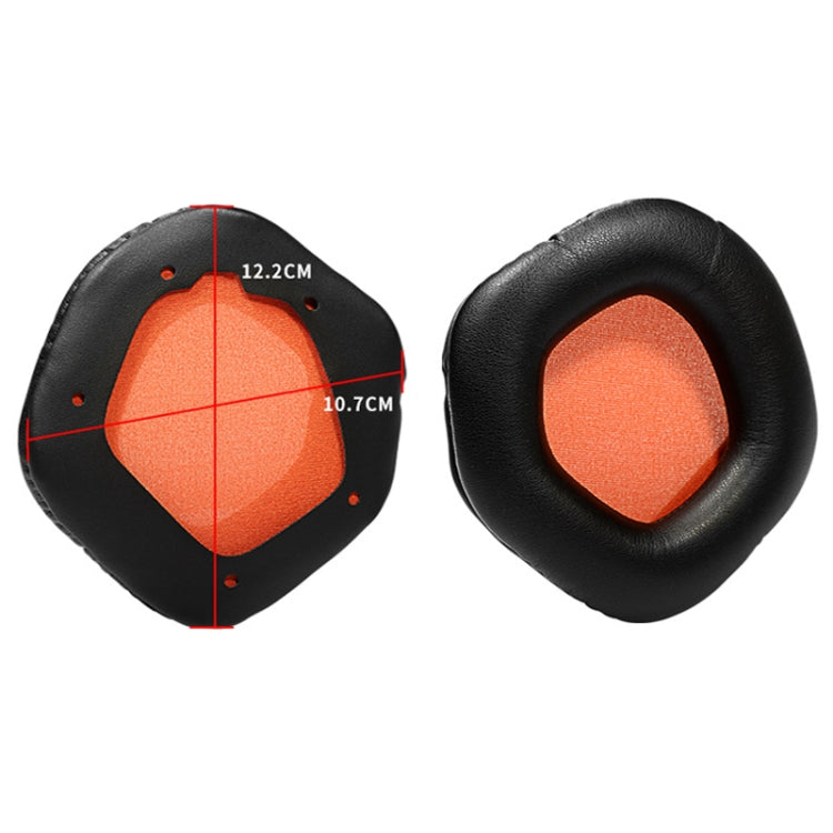 2 PCS Breathable Foam Headphone Sleeves Earmuffs For ASUS Strix 7.1 Raptor(Black Skin Orange Net)