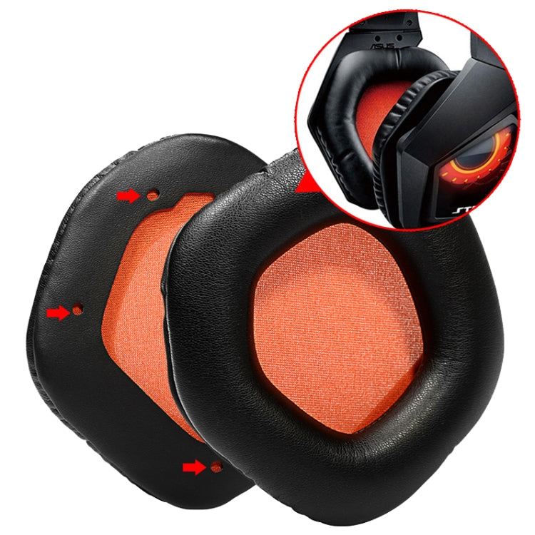 2 PCS Breathable Foam Headphone Sleeves Earmuffs For ASUS Strix 7.1 Raptor(Black Skin Orange Net)