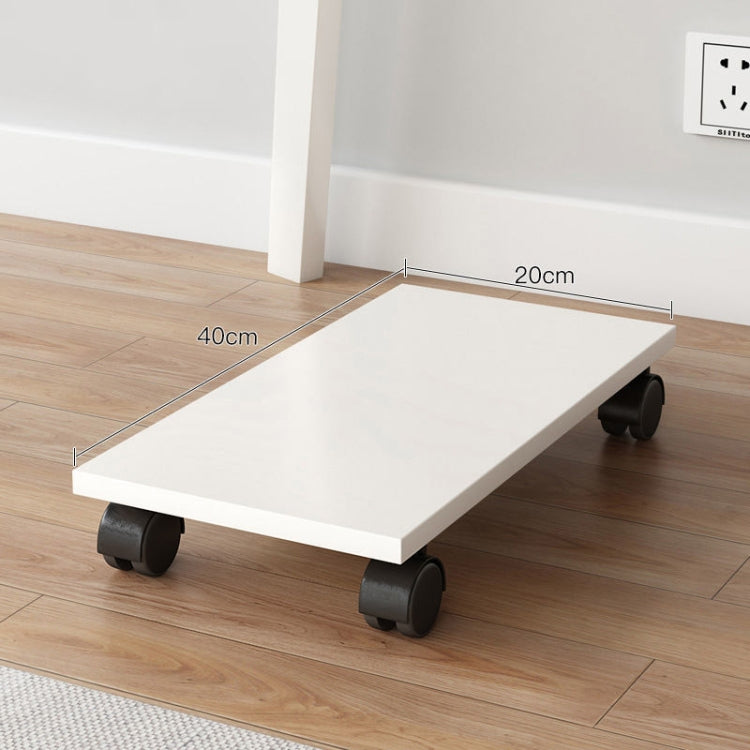 Wooden Removable Height-raising Base For Desktop Computer Host Universal Wheel Warm White 20x40cm