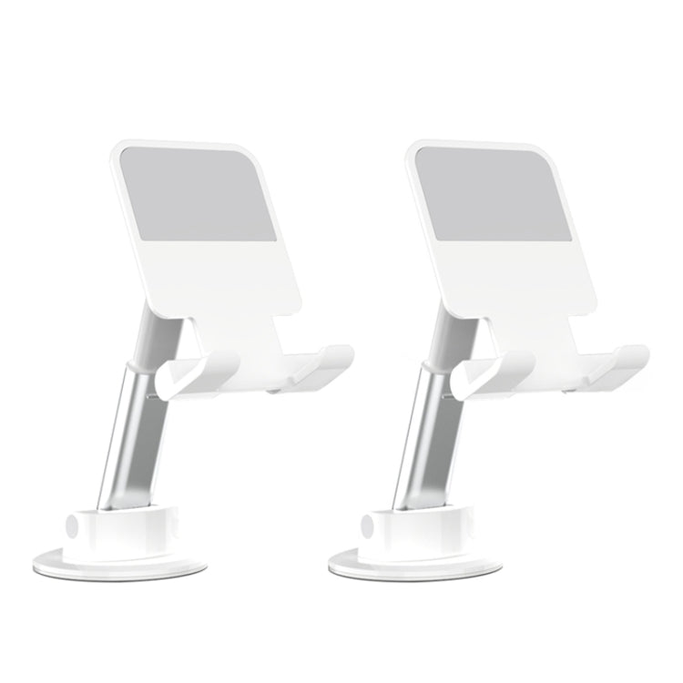 2PCS T12 Wall Bracket Bathroom Kitchen Desktop Live Portable Foldable Paste Phone Bracket(White)