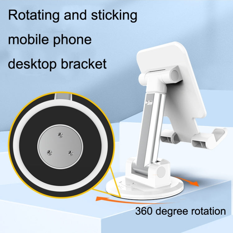 2PCS T12 Wall Bracket Bathroom Kitchen Desktop Live Portable Foldable Paste Phone Bracket(White)