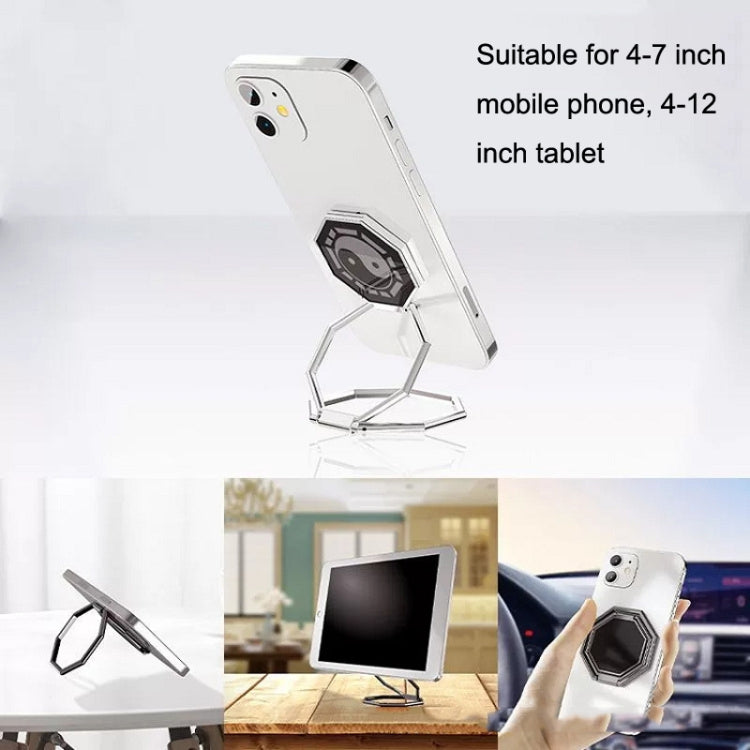 Metal Ring Buckle Live Rotating Magnetic Suction Car Desktop Tablet Folding Phone Bracket