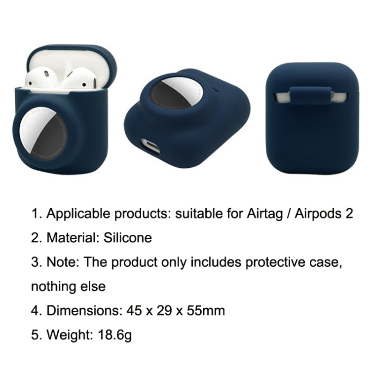 2PCS 2 In 1 Earphone Protective Case Tracker Cover For AirTag / Airpods 2