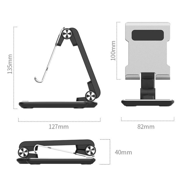 Portable Mobile Phone Tablet Desktop Stand, Color: Square Swivel Silver
