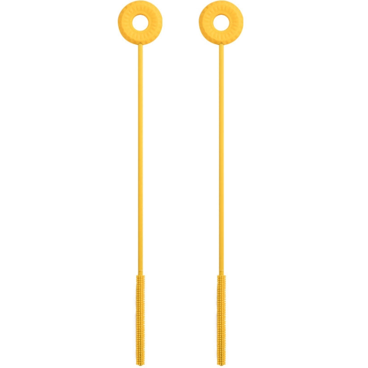 2PCS Round Silicone Straw Brush Baby Cup Brush Milk Bottle Clean Brush