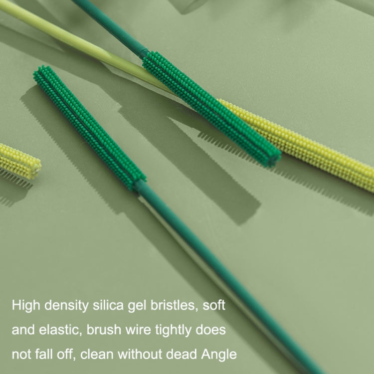 2PCS Round Silicone Straw Brush Baby Cup Brush Milk Bottle Clean Brush