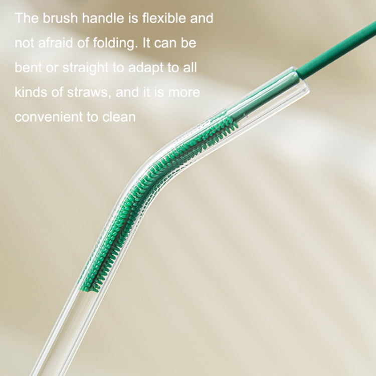 2PCS Round Silicone Straw Brush Baby Cup Brush Milk Bottle Clean Brush