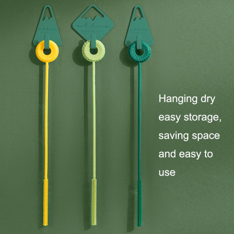 2PCS Round Silicone Straw Brush Baby Cup Brush Milk Bottle Clean Brush