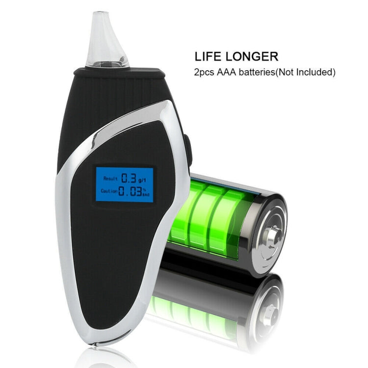 Breath Alcohol Detector Handheld Digital LCD Instrument For Drink Driving Test(Black)