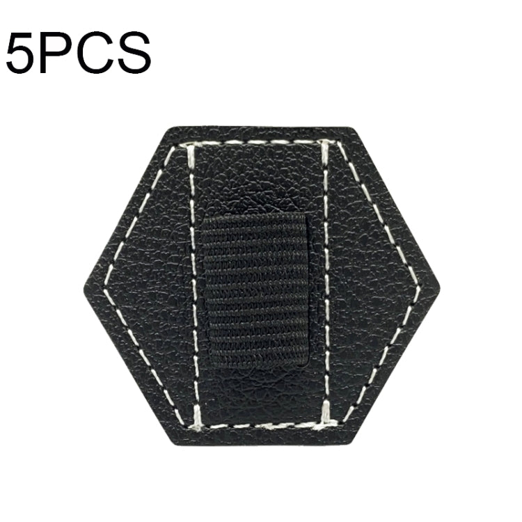 5 PCS Capacitive Pen Bag Self Adhesive Pen Holder PU Pen Clip,Style: Hexagonal Black