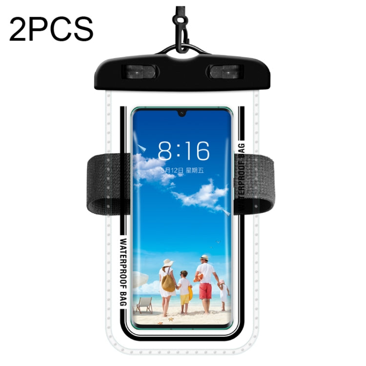 2 PCS Armband Style Transparent Waterproof Cell Phone Case Swimming Cell Phone Bag