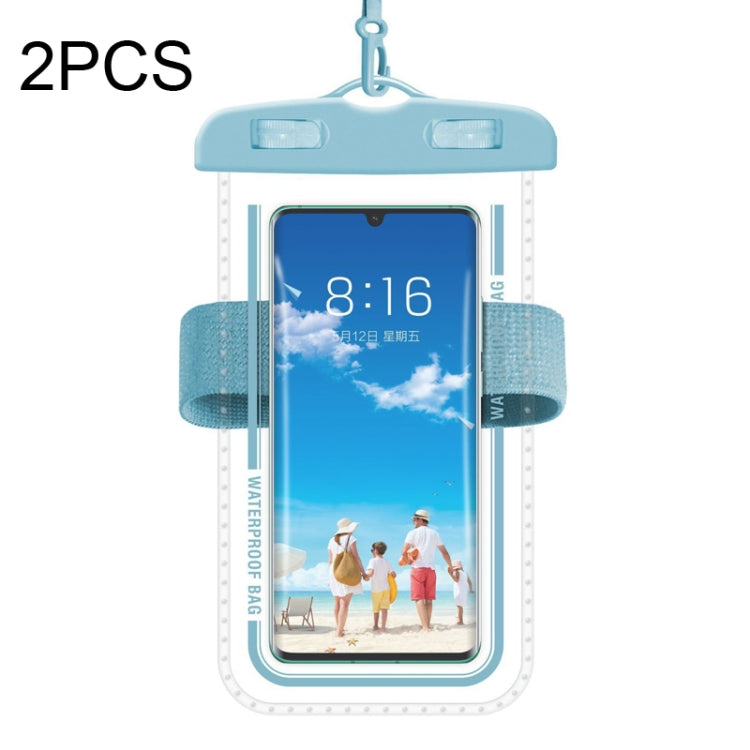 2 PCS Armband Style Transparent Waterproof Cell Phone Case Swimming Cell Phone Bag
