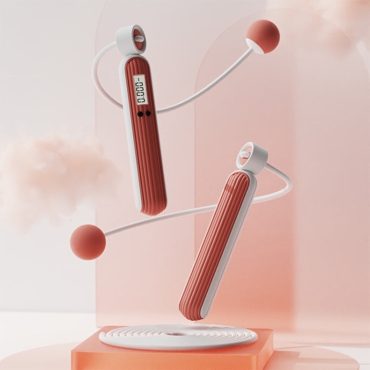 Fitness Sport Intelligent Electronic Counting Skipping Rope, Style: Small Ball Dual Use (Carmine)