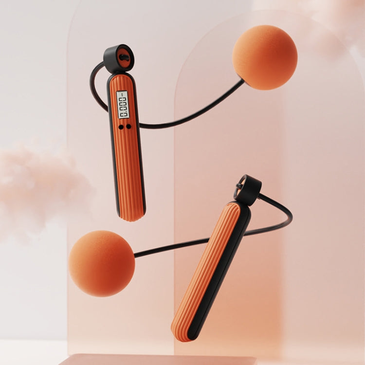 Fitness Sport Intelligent Electronic Counting Skipping Rope, Style: Big Ball (Orange)