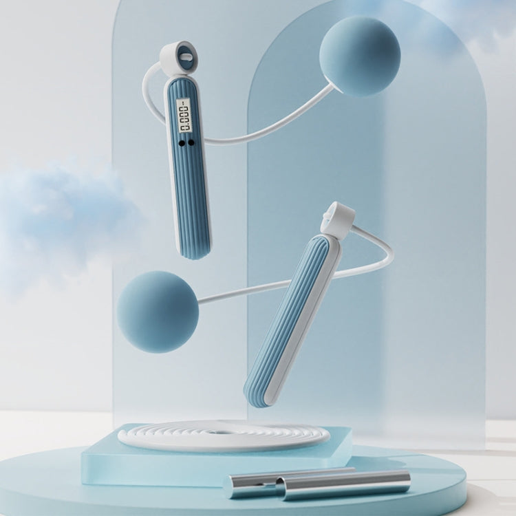 Fitness Sport Intelligent Electronic Counting Skipping Rope, Style: Load Big Ball Dual Use (Blue)