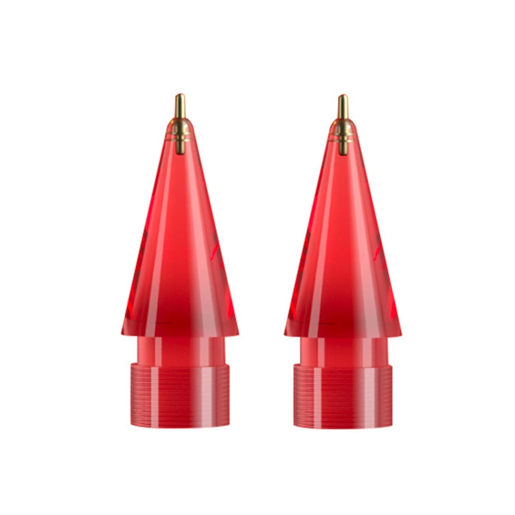 For Apple Pencil 1/2 2pcs Stylus Transparent Replacement Needle Nib, Spec: Extended (Red)