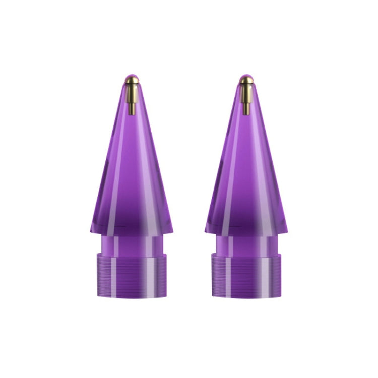 For Apple Pencil 1/2 2pcs Stylus Transparent Replacement Needle Nib, Spec: Round (Purple)