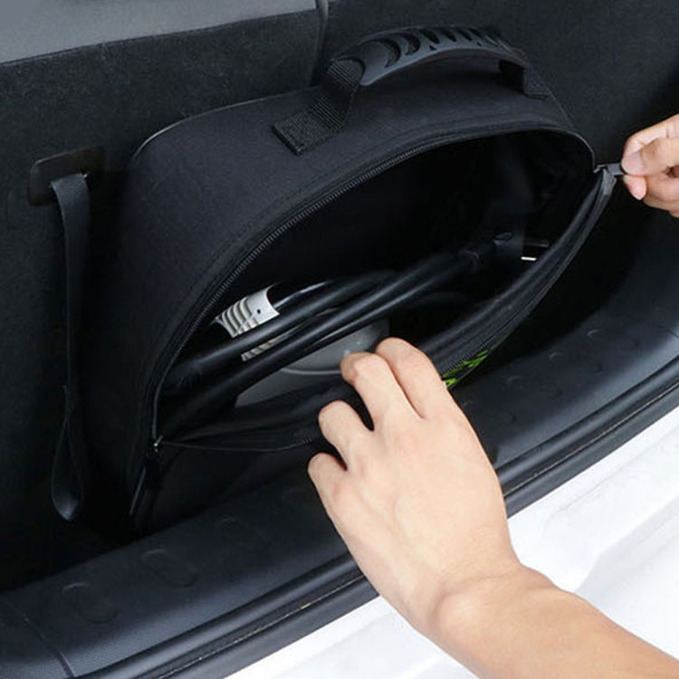 Car Charging Cable Storage Bag Carry Bag For Electric Vehicle Charger Plugs,Spec: Round Without Logo