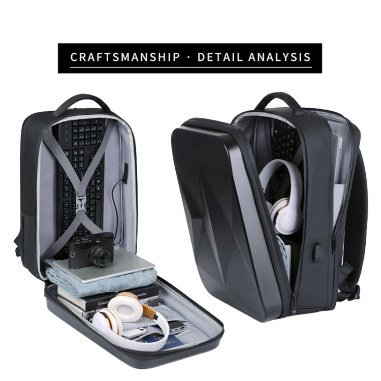 160 Large Capacity ABS Waterproof Laptop Backpack with USB Charging Port