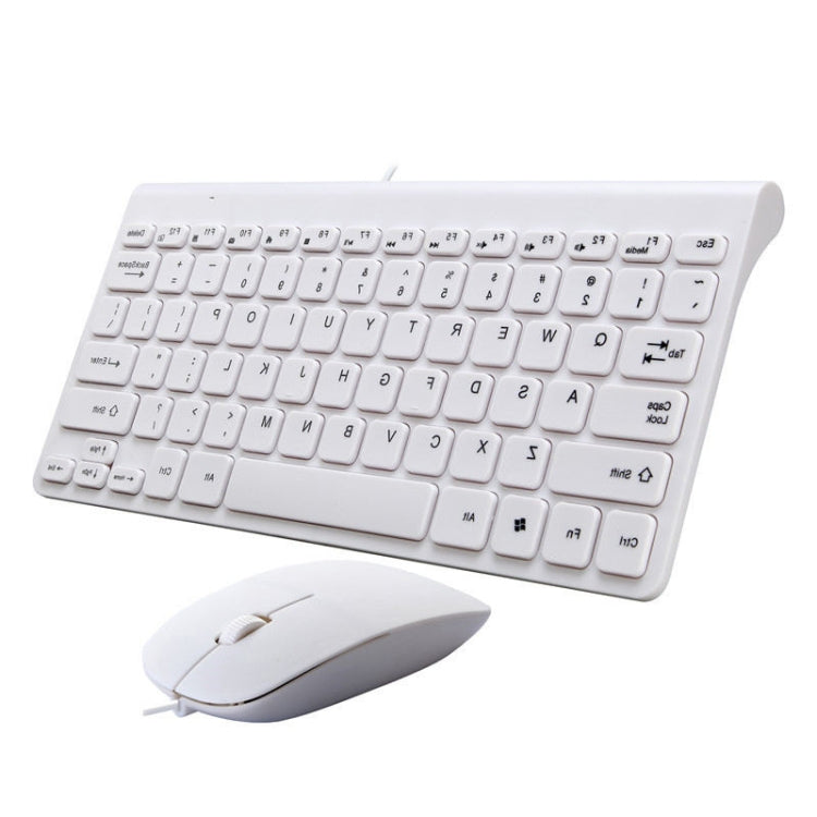 K168 Mini Portable Chocolate Button Wired Keyboard Mouse Set