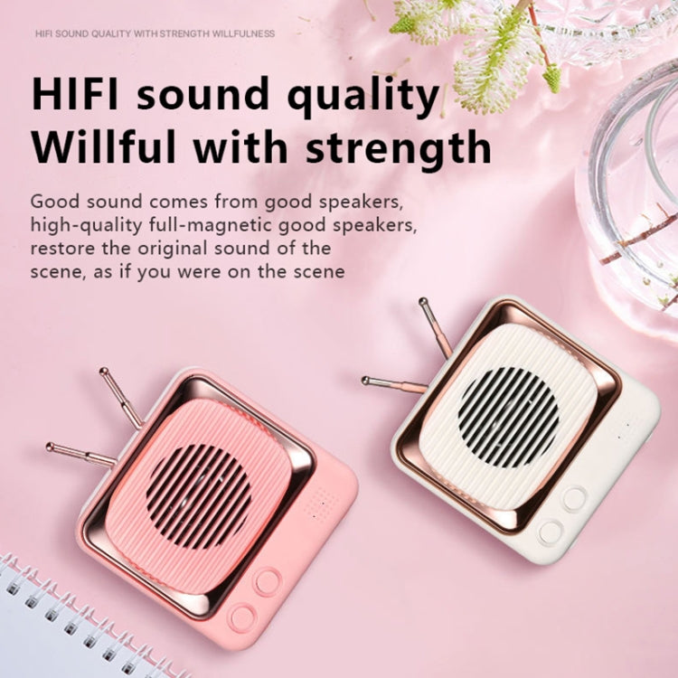 DW02 TV Shaped Retro BT Speaker Support TF Card FM
