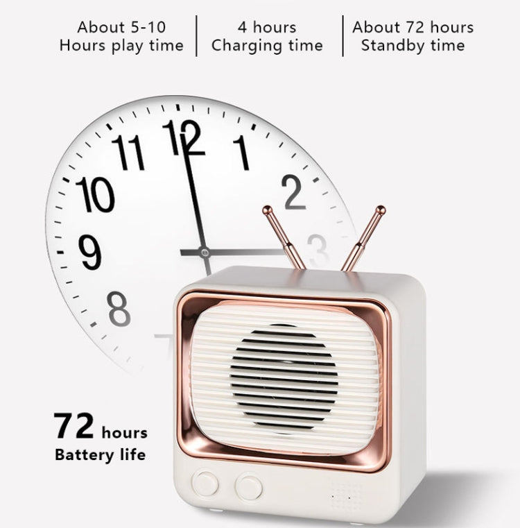 DW02 TV Shaped Retro BT Speaker Support TF Card FM