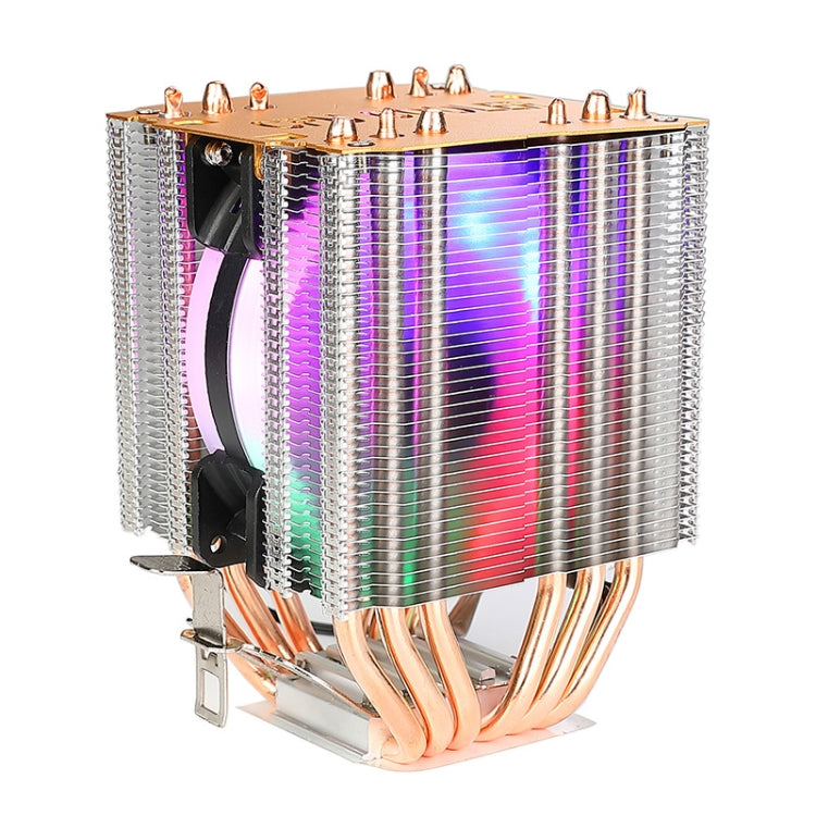 Computer 6 Copper Tube CPU Radiator CPU Fan,Spec: RGB Light Single Fan