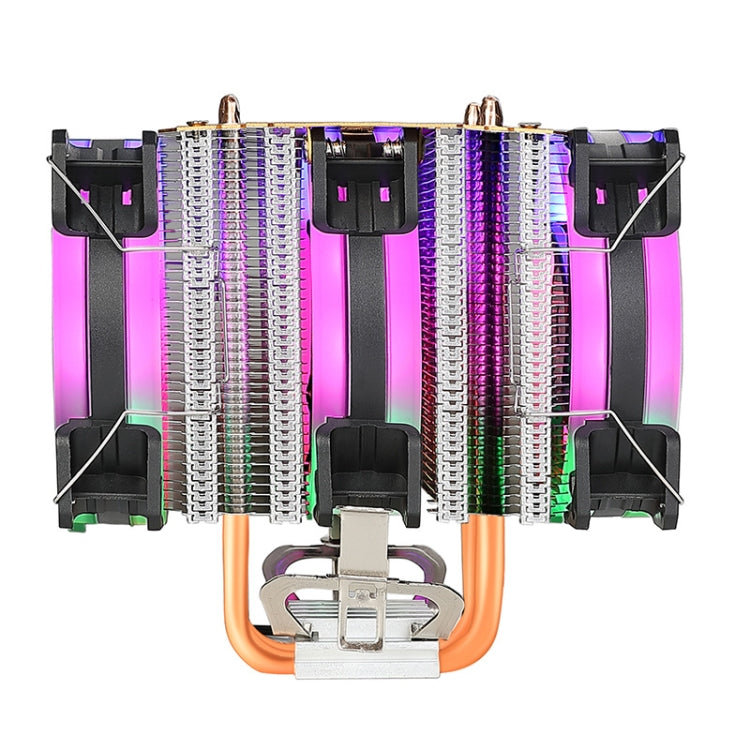 Computer 6 Copper Tube CPU Radiator CPU Fan,Spec: RGB Light 3 Fans