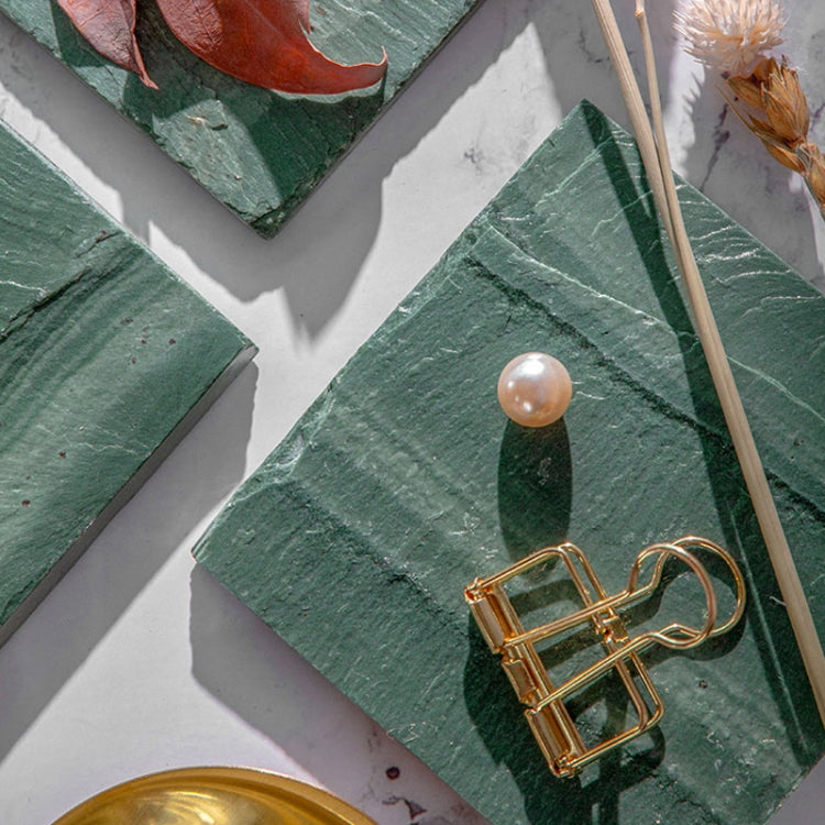 Natural Raw Stone Ornaments Photography Props, Color: Green 15x15cm