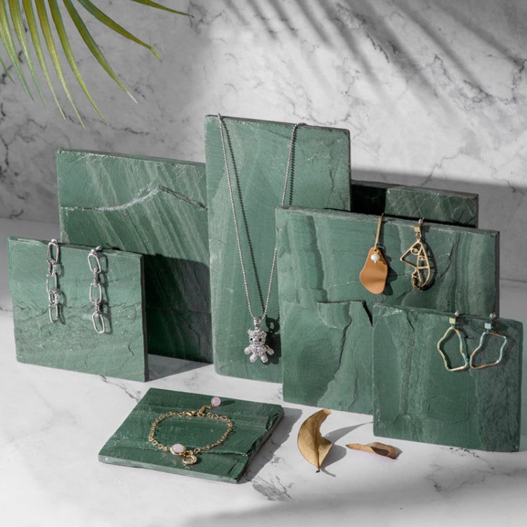 Natural Raw Stone Ornaments Photography Props, Color: Green 15x15cm