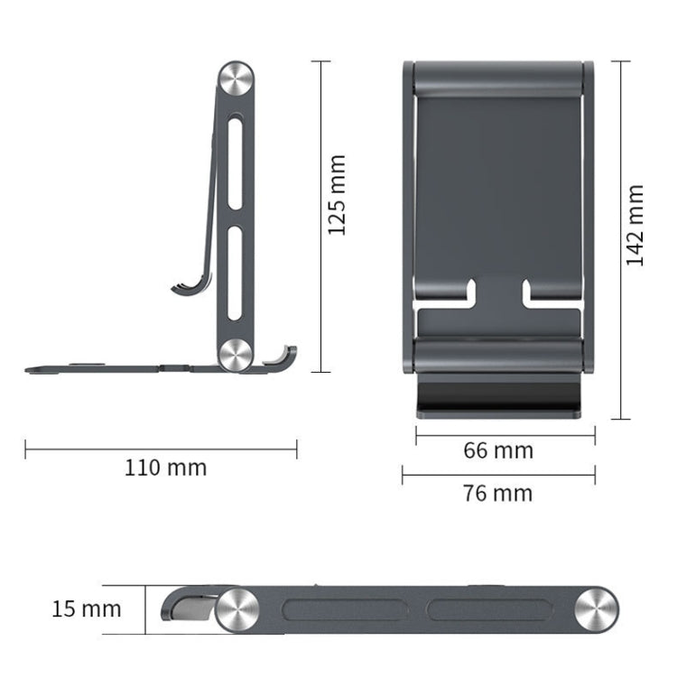Double Folding Aluminum Tablet Phone Stand Desktop Holder
